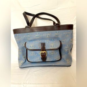 Dooney & Bourke blue monogram bag with keychain
